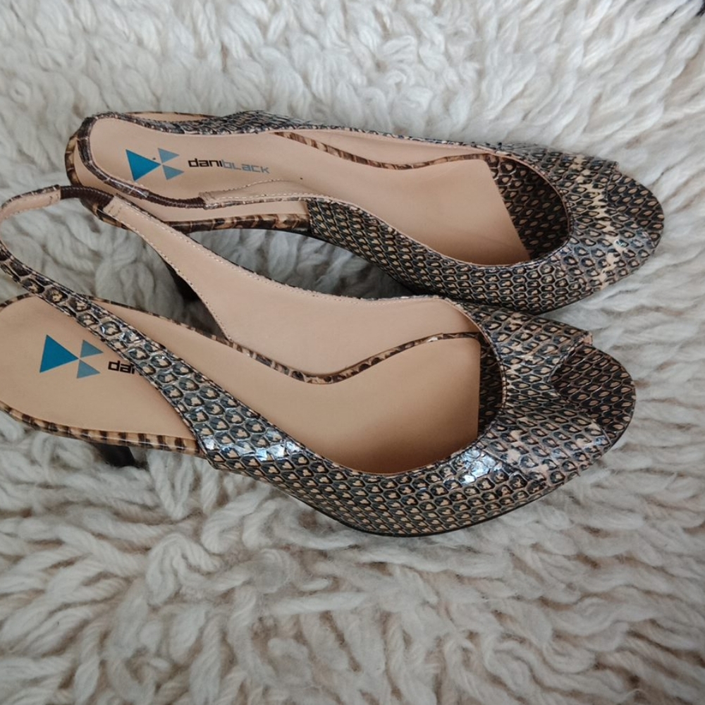 Dani black open toe heels